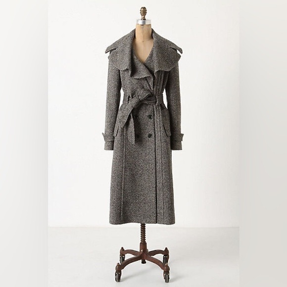Anthropologie Cartonnier Enduring Tweed Wool Coat - Picture 9 of 9
